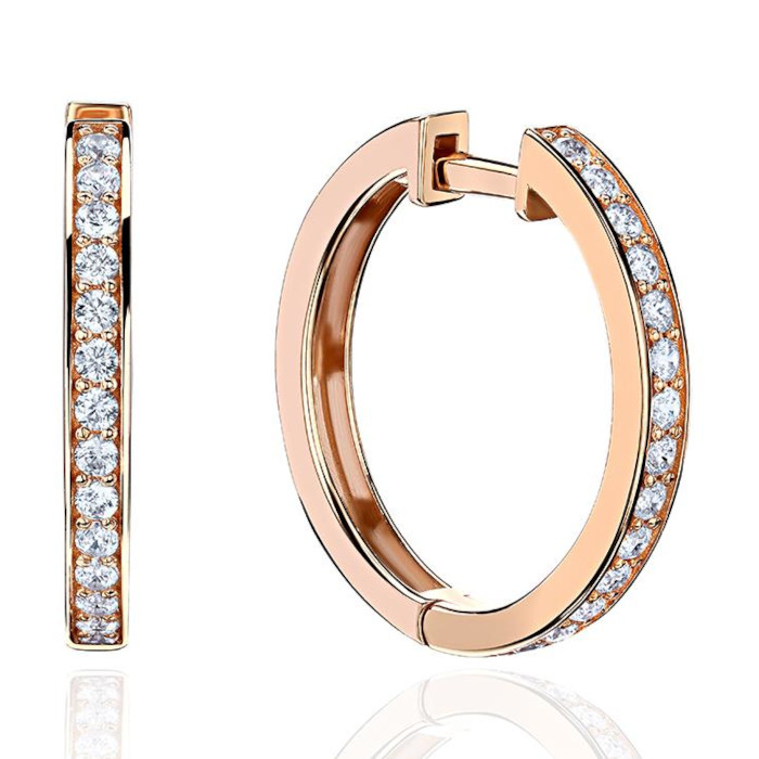 Серьги из красного золота 375 с фианитами 01С1113918S