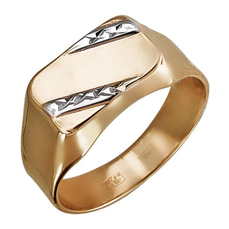 Печатка из красного золота 585 пробы без вставок 01Т714891Б