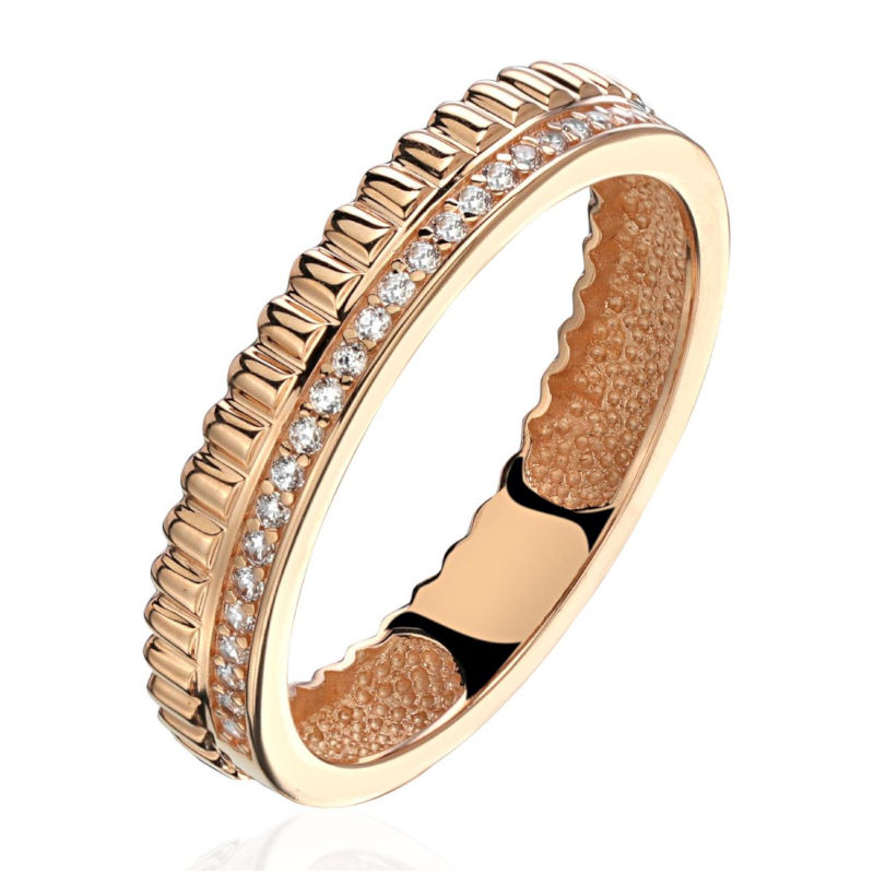 Кольцо из красного золота 585 пробы с бриллиантами 01К6114575Р-17