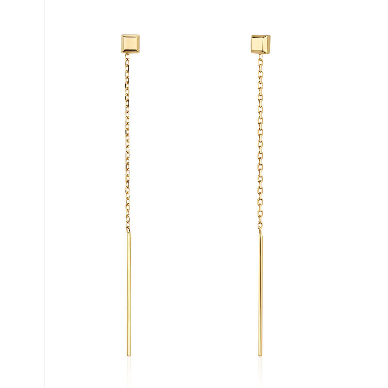 Серьги из желтого золота 585 пробы без вставок 01С0316259