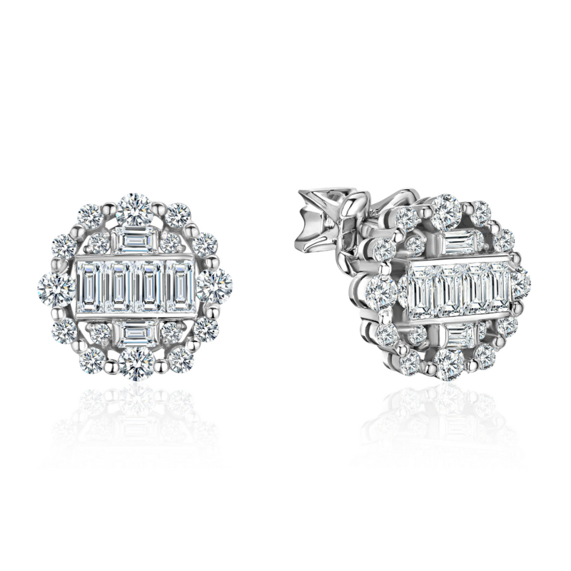 Серьги из белого золота 585 пробы с бриллиантами 01С6216618