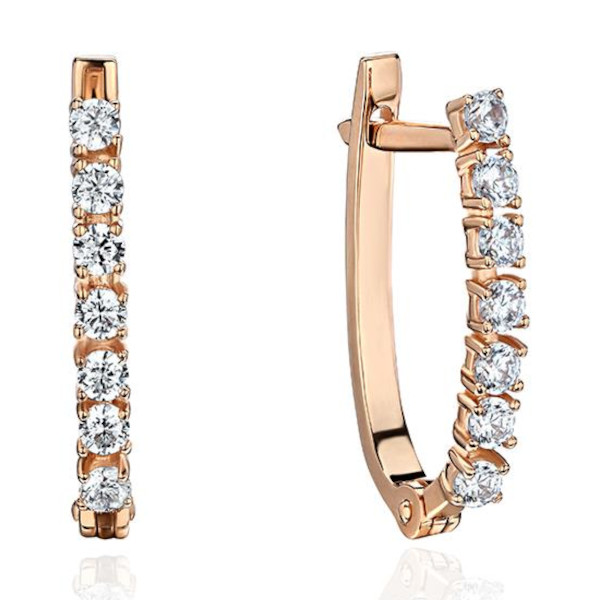 Серьги из красного золота 375 с фианитами 01С114897S