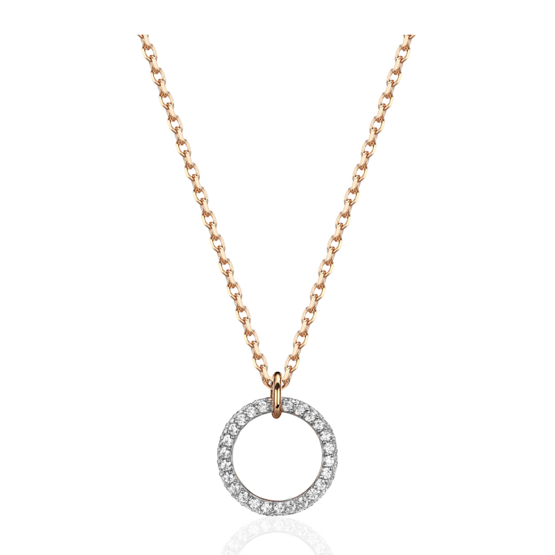 Колье из красного золота 585 пробы с фианитами 01Л112308