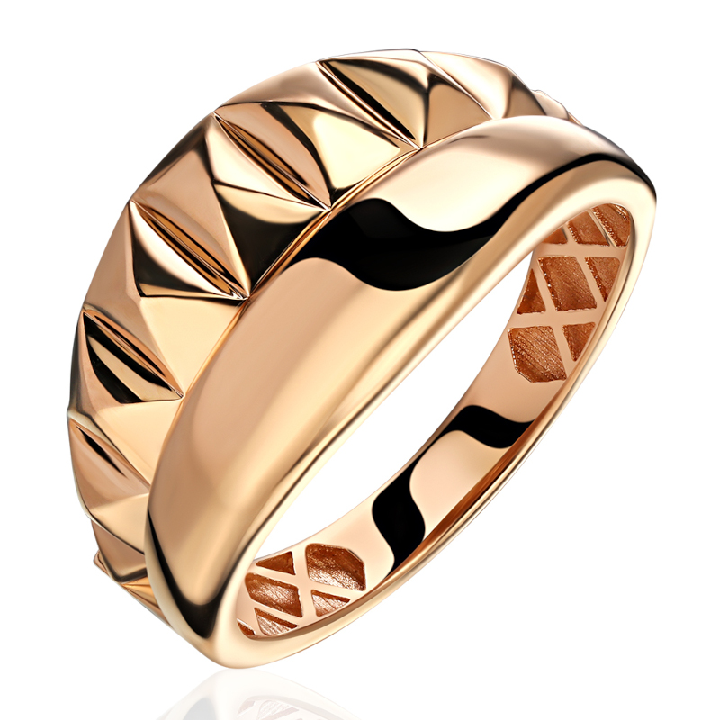 Кольцо из красного золота 585 без вставок 01К0116851