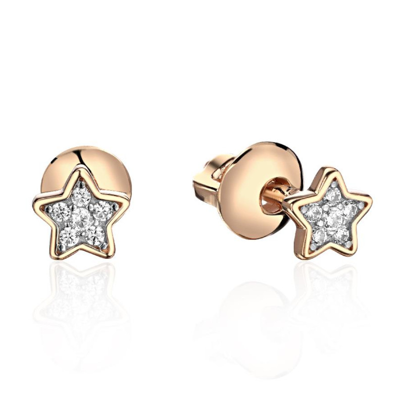 Серьги из красного золота 375 с фианитами 01С1115316SР