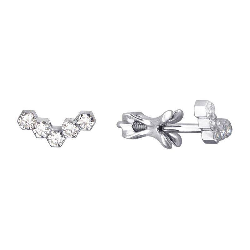 Серьги из платины 585 пробы с бриллиантами 01С6912607Z-585