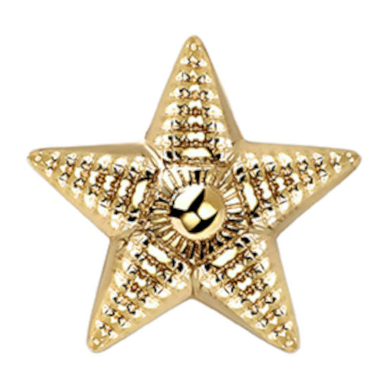 Звезда лейтенантская на погоны из желтого золота 585 пробы 01В030093