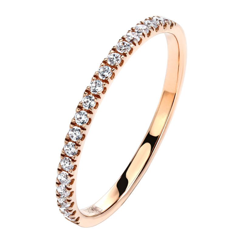 Кольцо из красного золота 585 пробы с фианитами 01К1113718 Кольцо из красного золота 585 пробы с фианитами 01К1113718