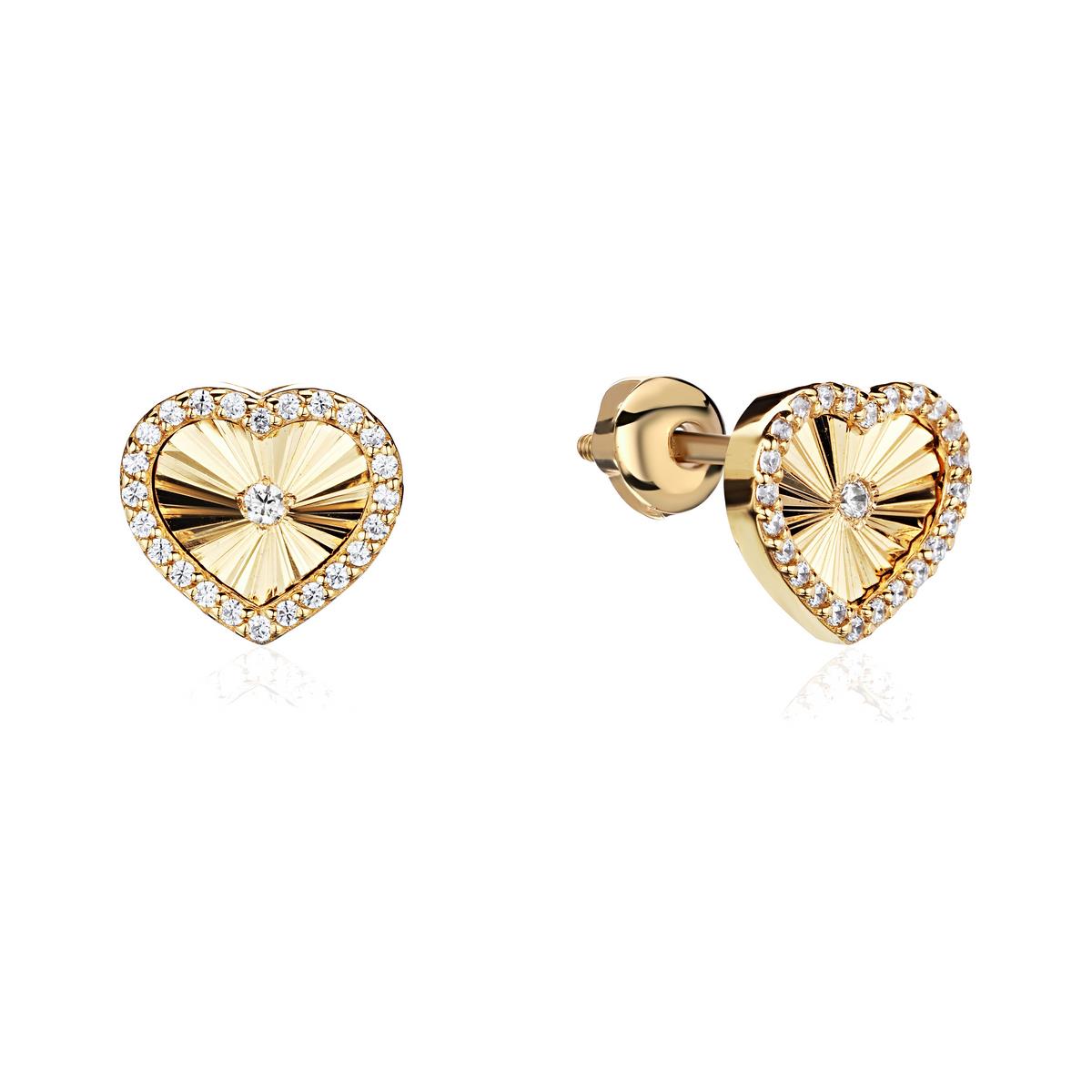 Серьги из желтого золота 585 пробы с бриллиантами 01С6315088-17