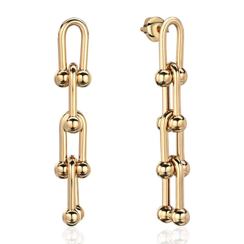 Серьги из желтого золота 585 пробы без вставок 01С0316233