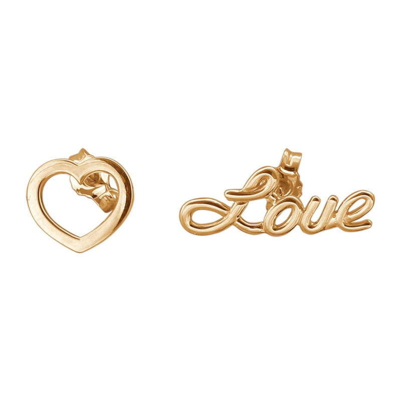 Серьги "Love" из красного золота 375 пробы без вставок 01С0113150S