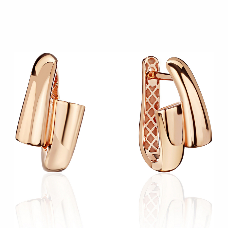 Серьги из красного золота 585 пробы без вставок 01С0115030