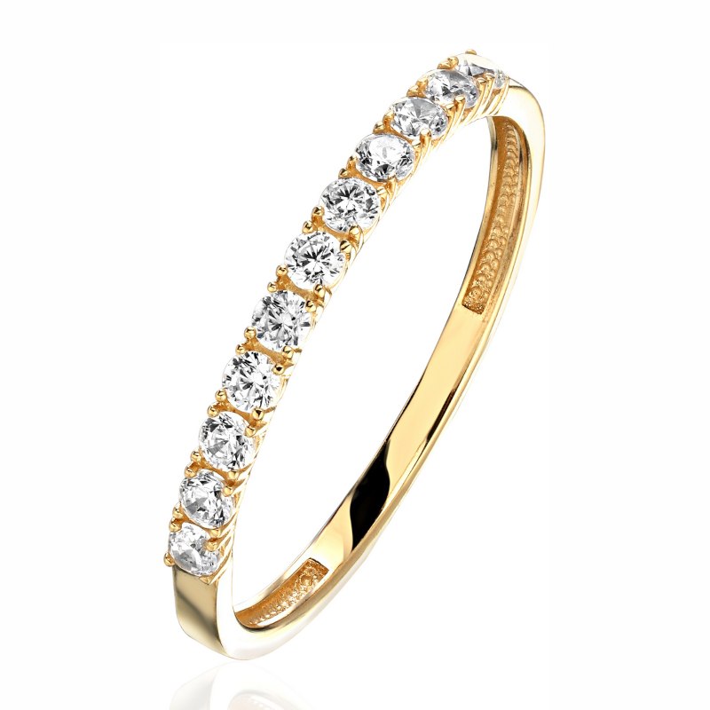 Кольцо из желтого золота 585 пробы с фианитами 01К1315931