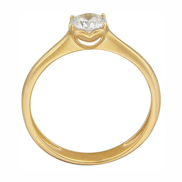 Кольцо из желтого золота 585 пробы с фианитом 01К139407