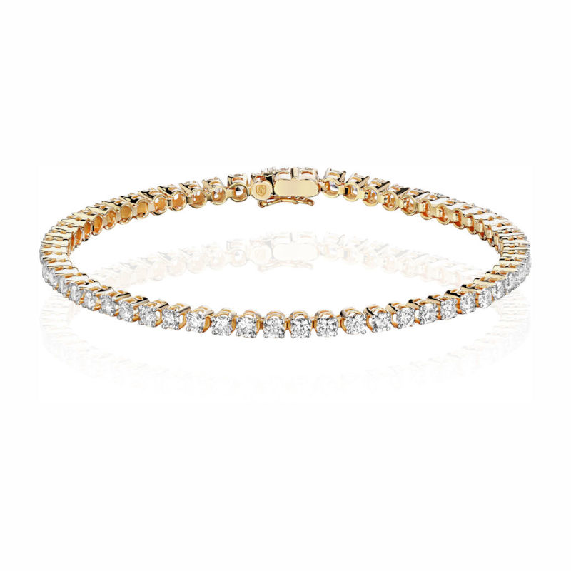 Браслет из желтого золота 585 пробы с бриллиантами 01Б632622