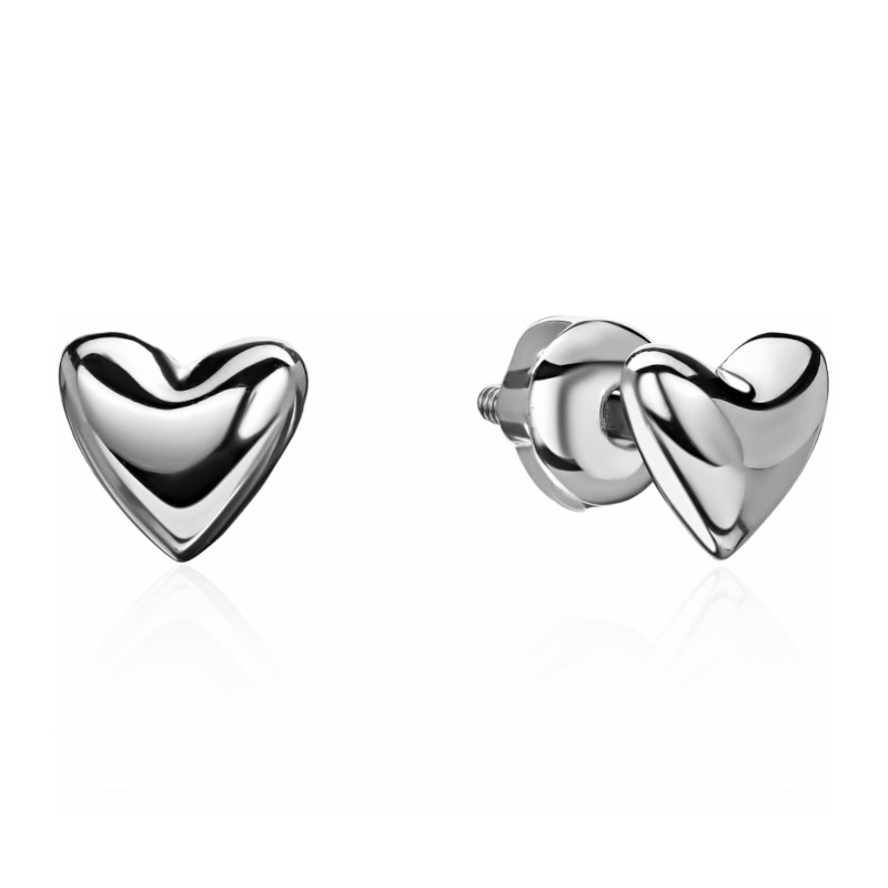 Серьги из платины 585 пробы без вставок 01С0915482-585