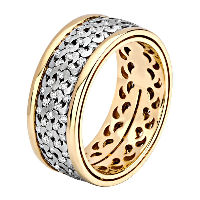 Кольцо из комбинированного золота 750 пробы с бриллиантами 01О680170L