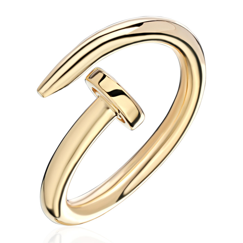 Кольцо "Гвоздь" из желтого золота 375 пробы без вставок 01К0315215S