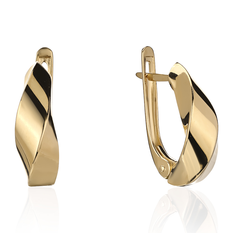 Серьги из желтого золота 585 пробы без вставок 01С0316413