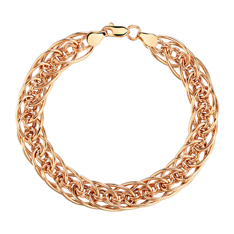 Браслет из красного золота 585 пробы без вставок 01Б013629