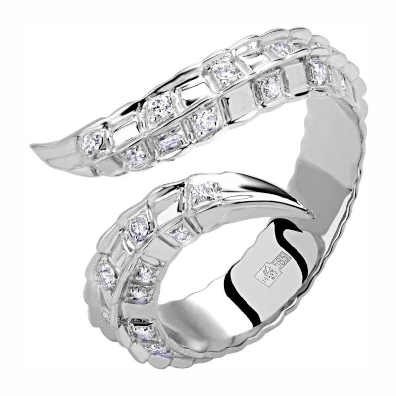 Кольцо из белого золота 585 пробы с бриллиантами 01К6213335