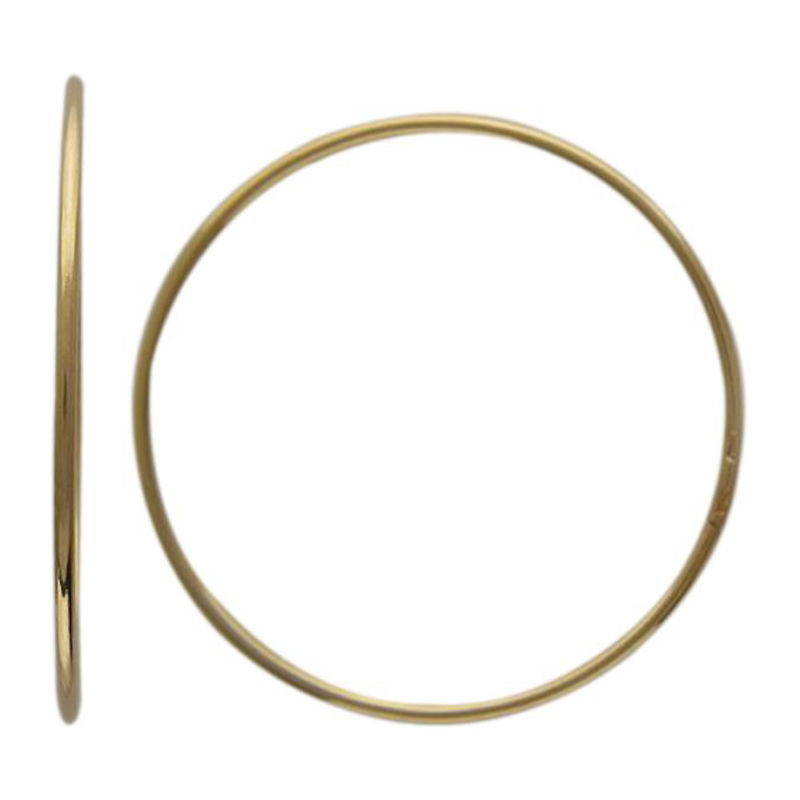 Серьги кольца из желтого золота 585 пробы без вставок 01С030522