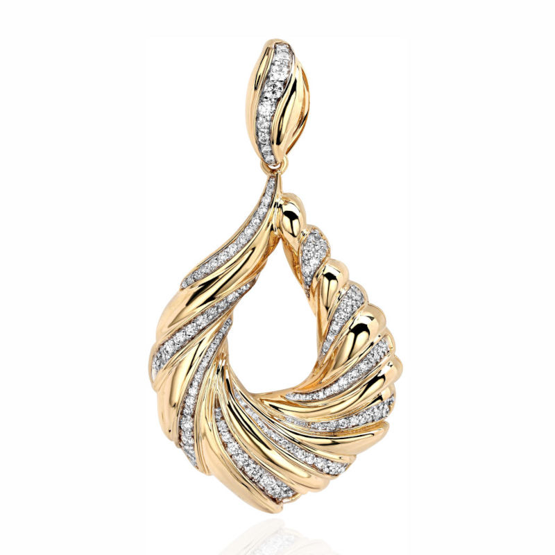 Подвеска из желтого золота 585 пробы с бриллиантами 01П6314198