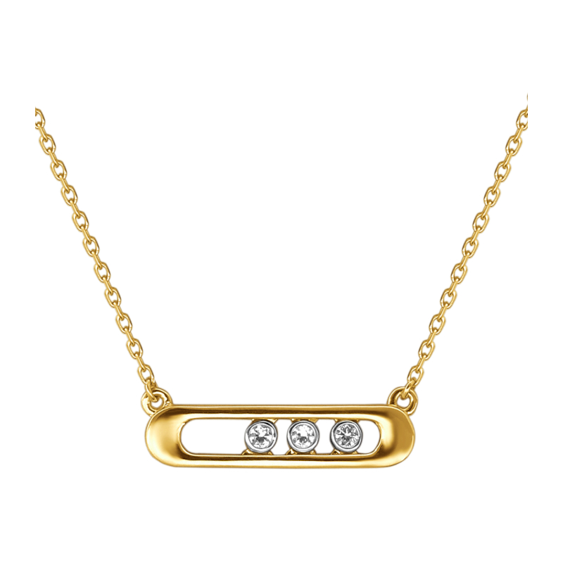 Колье из желтого золота 585 пробы с фианитами 01Л131775Р