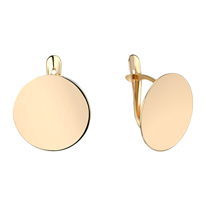 Серьги из желтого золота 585 пробы без вставок 01С0313663