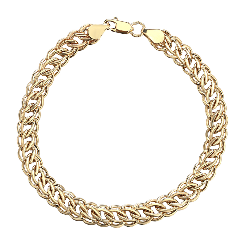 Браслет из желтого золота 585 пробы без вставок 01Б033408