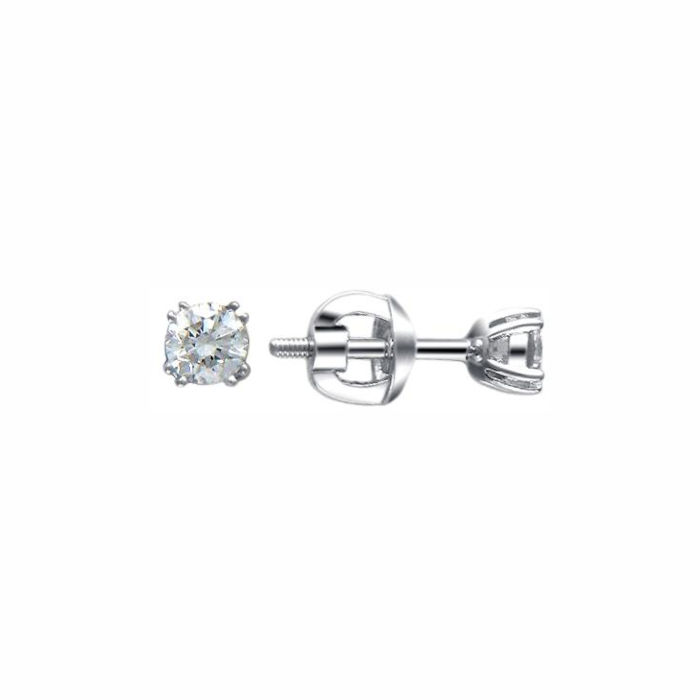 Серьги из белого золота 585 пробы с бриллиантами 01С624700