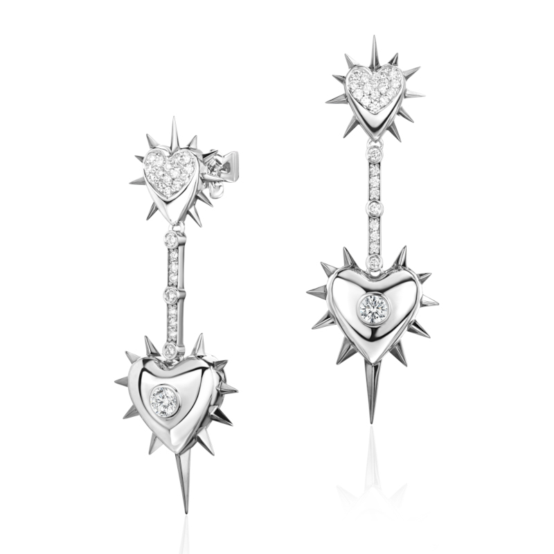 Серьги из белого золота 585 пробы 01С6215830ЧР