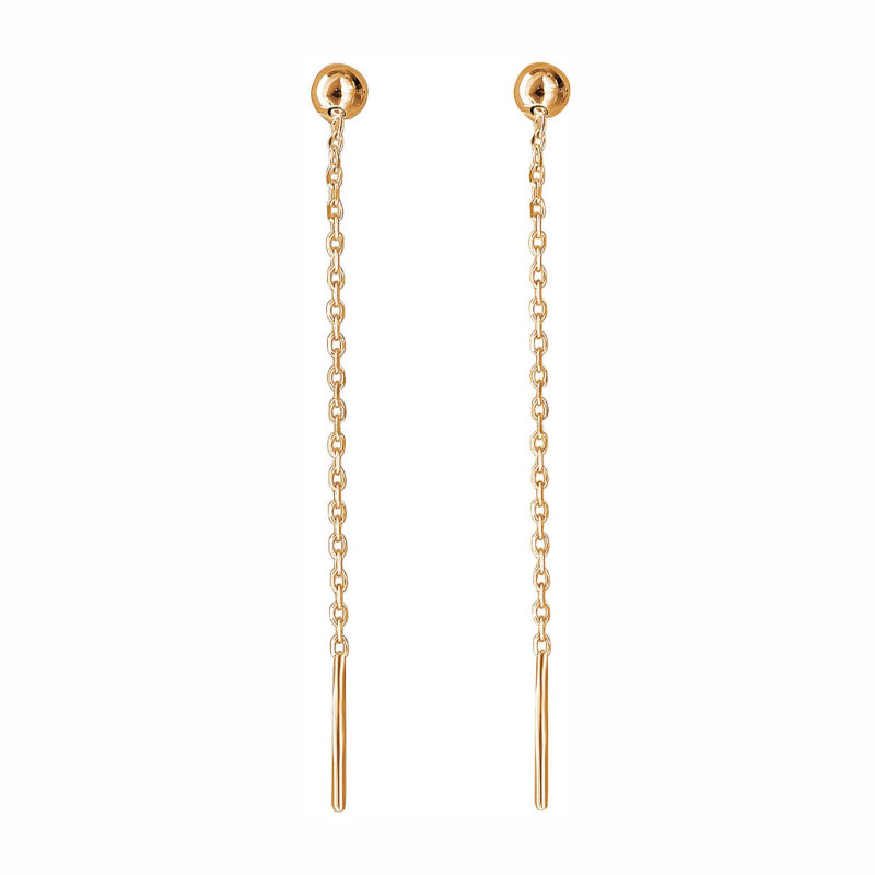 Серьги из красного золота 585 пробы без вставок 01С0113253