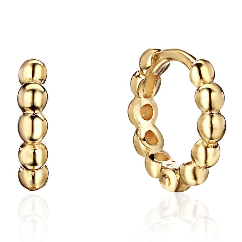 Серьга одиночная из желтого золота 585 пробы без вставок 01С0316203