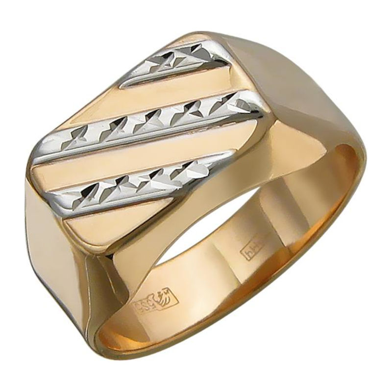 Печатка из красного золота 585 пробы без вставок 01Т714894Б