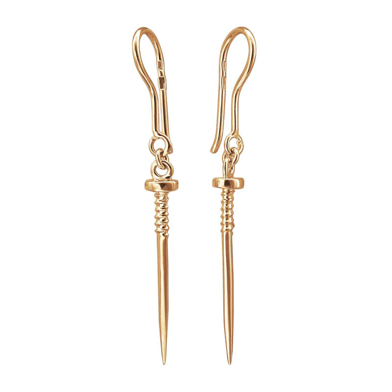 Серьги "Гвоздь" из красного золота 375 пробы без вставок 01С0113069S