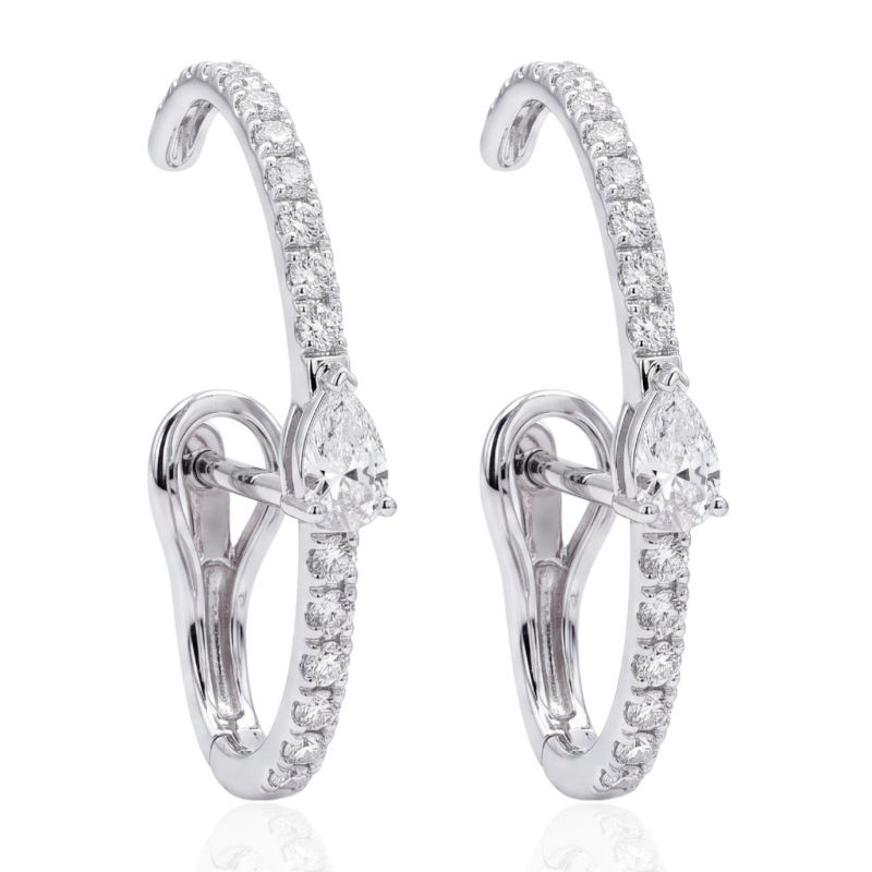 Серьги из белого золота 585 пробы с бриллиантами 01С6217249