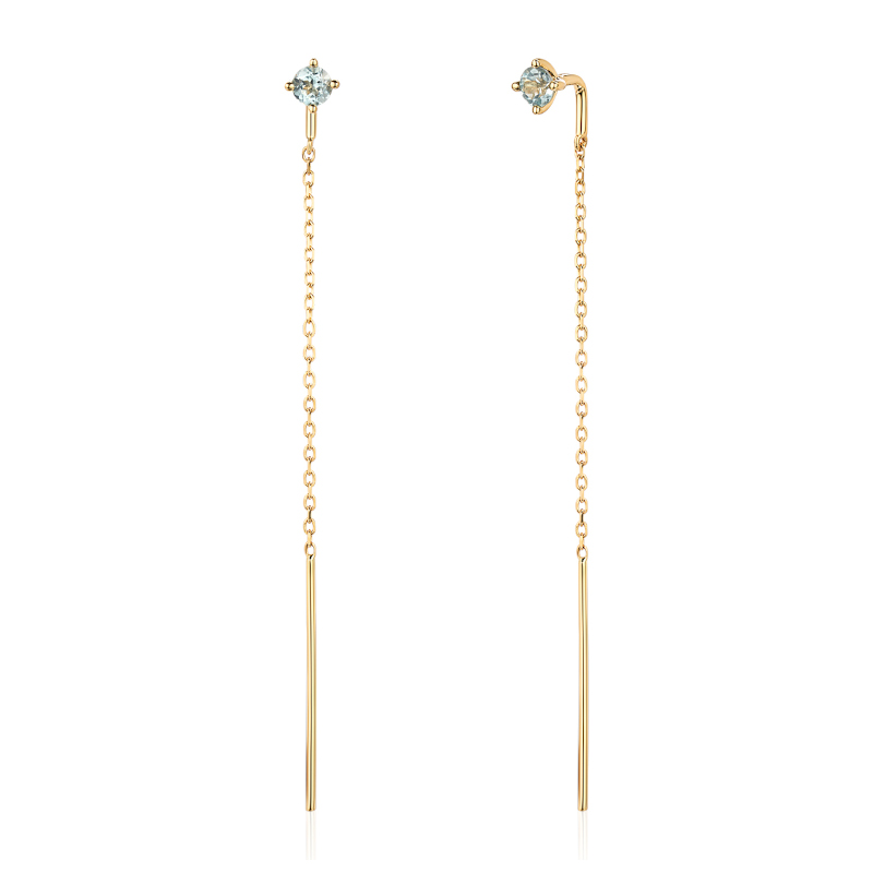 Серьги из желтого золота 585 пробы с топазами 01С3315417-1