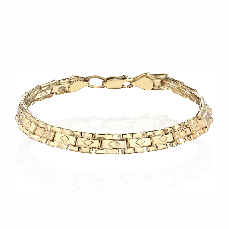 Браслет из желтого золота 585 пробы без вставок 01Б731135