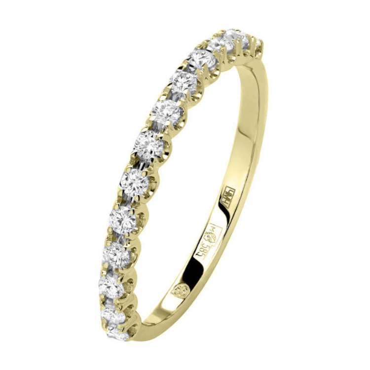 Кольцо из желтого золота 585 пробы с бриллиантами 01К6313559