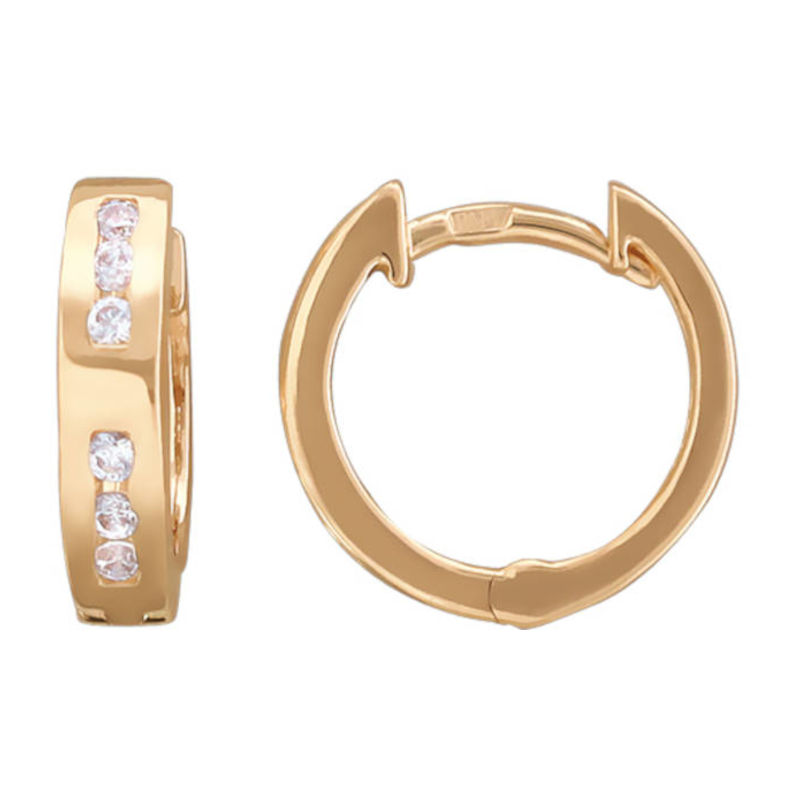 Серьги из красного золота 585 пробы с фианитами 01С117324