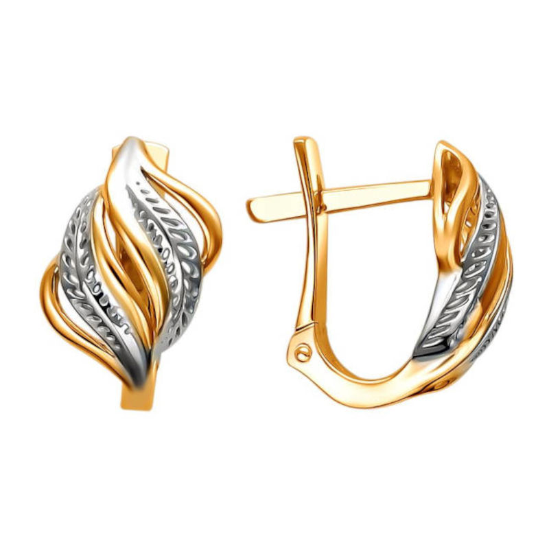 Серьги из красного золота 585 пробы без вставок 01С0112315Р