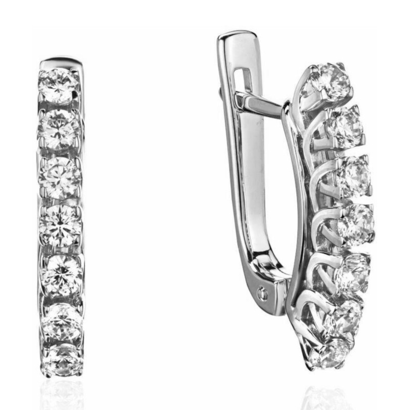 Серьги из платины 585 пробы с фианитами 01С1915774-585
