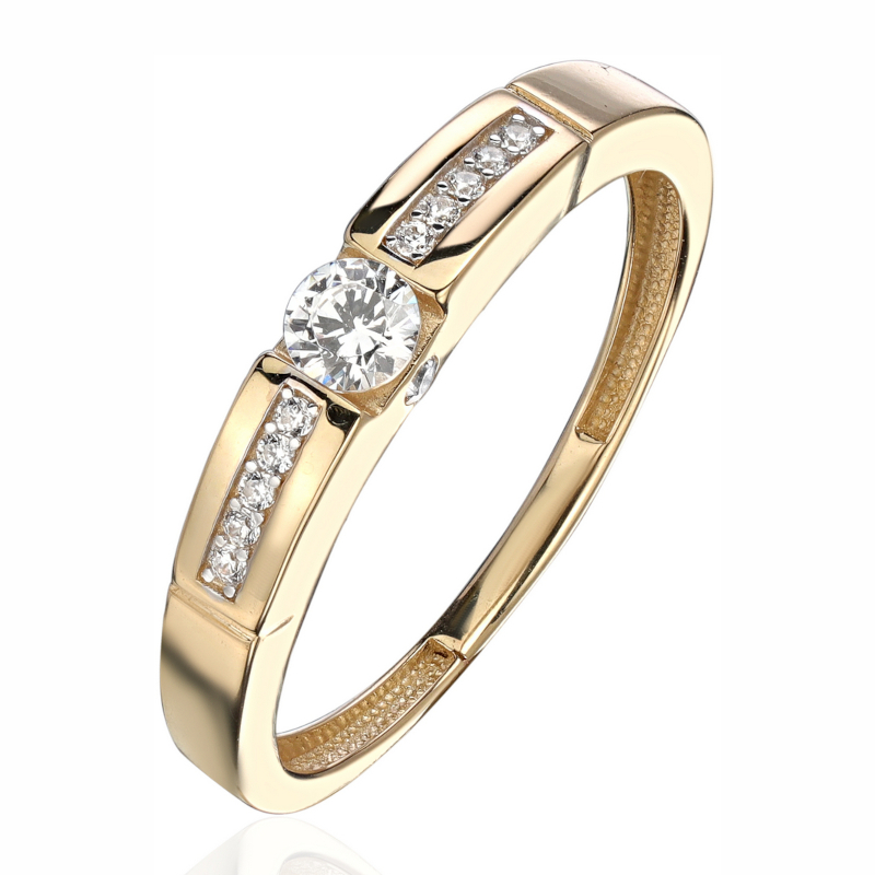 Кольцо из желтого золота 585 пробы с фианитами 01К1314935Р