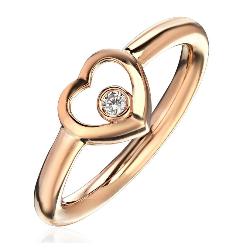 Кольцо из красного золота 375 пробы с фианитом 01К1115098S