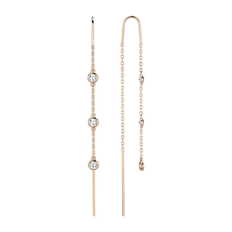 Серьги из красного золота 585 пробы с фианитами 01С1113768