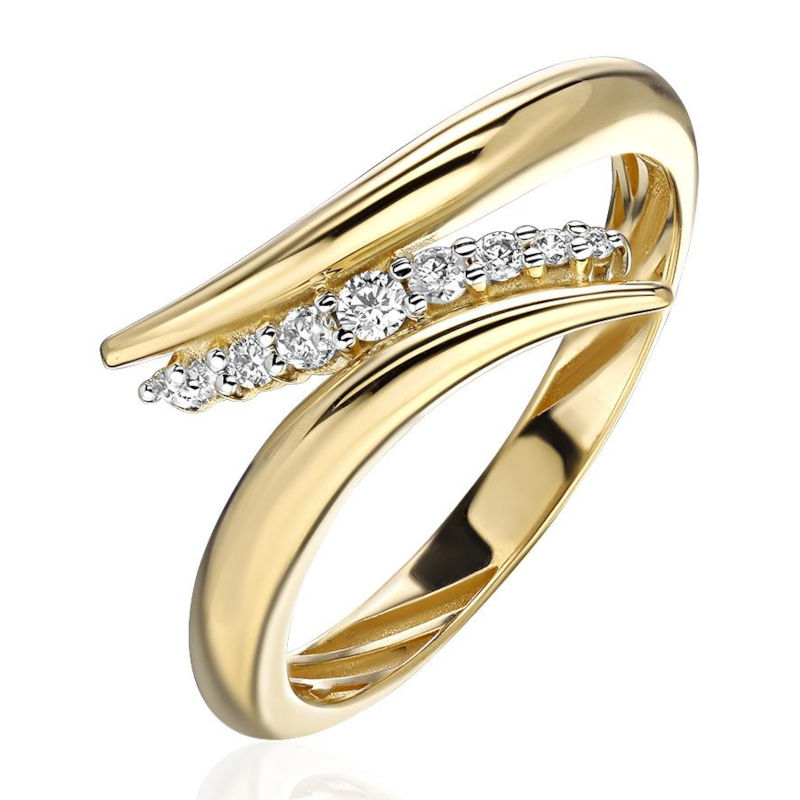 Кольцо из желтого золота 585 пробы с бриллиантами 01К6315790Р