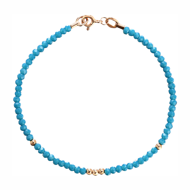 Браслет из красного золота 585 пробы с хрусталем 01Б213152-6