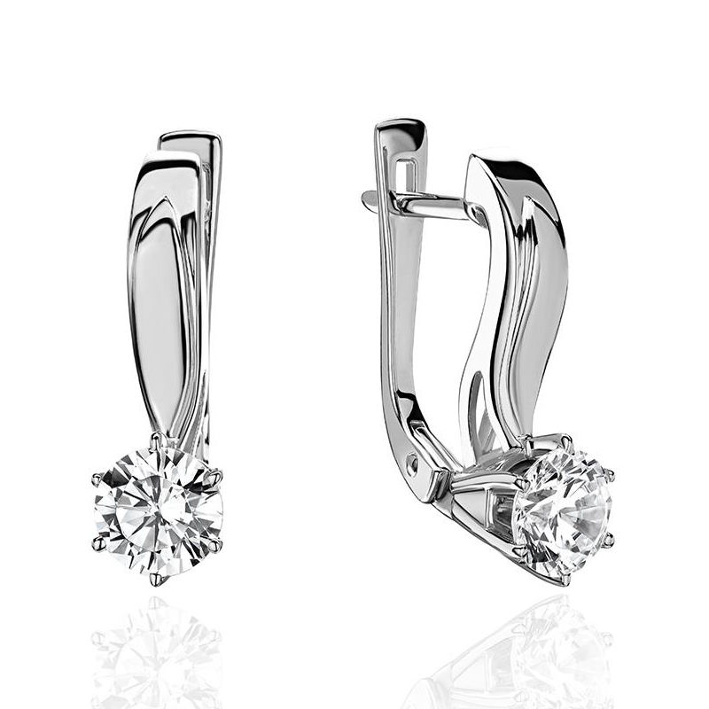 Серьги из платины 585 пробы с бриллиантами 01С6914609-Л-585
