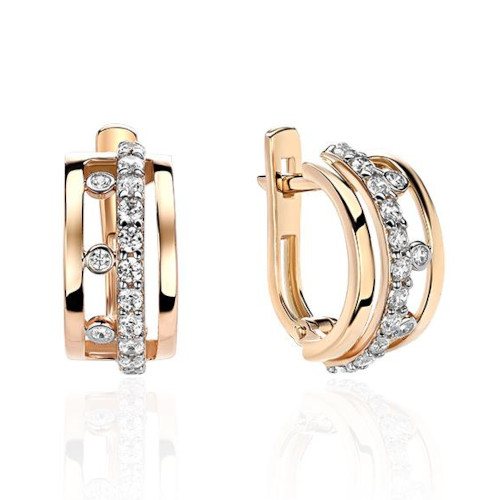 Серьги из красного золота 375 с фианитами 01С1113119SР